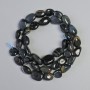 Hawk's Eye Beads natural stone tumbled, diameter 9x11mm+-, length 39cm+- on a strand