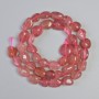 Strawberry Quartz Beads natural stone tumbled, diameter 9x11mm+-, length 41cm+- on a strand