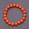 Sponge Coral Bracelet, smooth round bead, diameter 12mm+-, length 18cm (stretch)