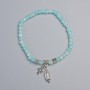 Amazonite Bracelet, faceted cube, diameter 4mm+/- (stretch), length 18cm+/- with metal spacers
