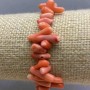 Natural Pink Coral Bracelet, column, diameter 9-17x4mm+/- (stretch), length 18cm+