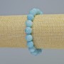 Aquamarine Bracelet, smooth round beads, 10.5mm+- diameter (stretch), 18cm+ length