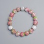 "Variscite" (Imitation Acrylic) and White Agate (Pressed) Bracelet, 10mm, 10.5mm+- diameter (stretch), 18cm+- length, with metal inserts