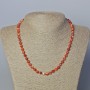 Natural Carnelian Necklace, Faceted Round Beads, Diameter 6mm+-, Length 45-48cm+