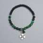 Green Cat's Eye & Shungite Bracelet, Diameter 6.5mm, 6.5x3mm+- (Stretch), Length 18cm+- with Metal Inserts