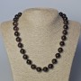 Garnet Necklace, natural stone smooth round beads, diameter 12.5mm+/-, length 45-50cm+