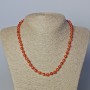 Carnelian Natural Stone Necklace, smooth round bead, diameter 6mm+-, length 45-47cm+