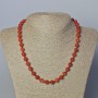 Carnelian Natural Stone Necklace, smooth round bead, diameter 8mm+-, length 45-46cm+