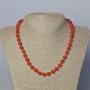 Carnelian Natural Stone Necklace, smooth round bead, diameter 8mm+-, length 45-47cm+