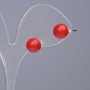 Coral (imitation) Stud Earrings, smooth ball, diameter 8mm+
