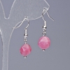 Rhodonite Earrings, natural stone faceted, diameter 9x10mm+-, length 31mm+