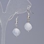 Aquamarine Earrings, natural stone, faceted, diameter 9x10mm+-, length 31mm+