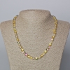 Opal Glass Necklace, yellow transparent chameleon, smooth bead, diameter 6.5mm+-, length 45-48cm+