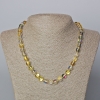 Opal Glass Necklace, yellow transparent chameleon, smooth bead, diameter 8mm+-, length 45-48cm+