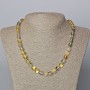 Opal Glass Necklace, yellow transparent chameleon, smooth bead, diameter 8mm+-, length 45-48cm+
