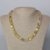 Opal Glass Necklace, yellow transparent chameleon, smooth bead, diameter 10mm+-, length 45-47cm+