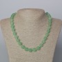 Jade Necklace, natural stone, smooth bead, diameter 10mm+-, length 45-47cm+