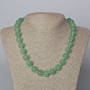 Jade Necklace, natural stone, smooth bead, diameter 12mm+-, length 45-48cm+