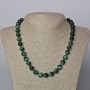 Green Cat's Eye Necklace, natural stone, smooth bead, diameter 10.5mm+-, length 45-48cm+