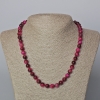 Raspberry Cat's Eye Necklace, natural stone, smooth bead, diameter 8.5mm+-, length 45-49cm+