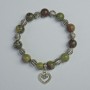 Dragon Blood Jasper Bracelet smooth bead, diameter 10.5mm, 8mm+- (stretch), length 18cm+- with metal inserts