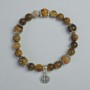 Yellow Pietersite Bracelet smooth bead, diameter 8mm, 10mm+- (stretch), length 18cm+- with metal inserts