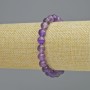 Amethyst Bracelet, natural stone faceted bead, diameter 8mm+- (stretch), length 18cm+