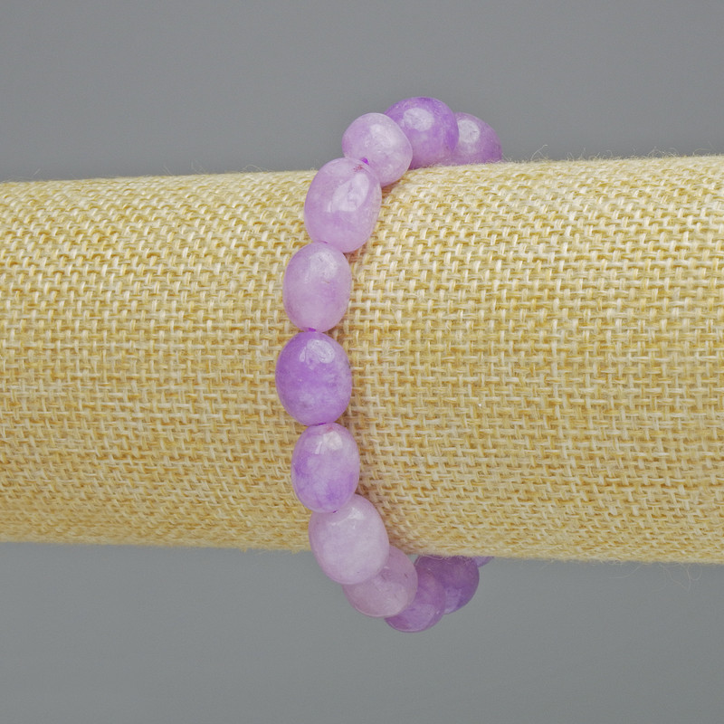 Lavender Amethyst Bracelet, natural stone tumbled, diameter 9x12mm+- (stretch), length 18cm+