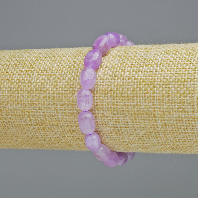 Lavender Amethyst Bracelet, Natural Stone Tumbled, Diameter 7x10.5mm+- (Stretch), Length 18cm+