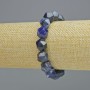 Sodalite Bracelet, natural stone polygon-cut, diameter 10.5x12mm+/- (stretch), length 18cm+