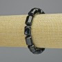 Black Agate Bracelet, natural stone cylinder, diameter 10x14mm+/- (stretch), length 18cm+