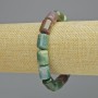 Green Jasper Bracelet, natural stone cylinder, diameter 10x14mm+/- (stretch), length 18cm+