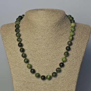 Diopside Necklace, natural stone smooth round bead, diameter 10mm+-, length 45-49cm+