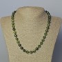 Diopside Necklace, natural stone smooth round bead, diameter 9mm+-, length 45-49cm+