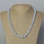 Aquamarine Necklace, natural stone smooth round bead, diameter 10.5mm+-, length 45-49cm+
