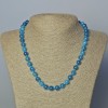 Apatite Necklace, natural stone smooth beads, diameter 8.5mm+/-, length 45-47cm+