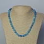 Apatite Necklace, natural stone smooth beads, diameter 8.5mm+/-, length 45-47cm+