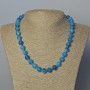 Apatite Necklace, natural stone smooth beads, diameter 10mm+/-, length 45-47cm+