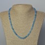 Aquamarine Necklace (imitation), smooth round beads, diameter 6mm+-, length 45-49cm+
