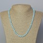 Aquamarine Necklace, smooth round beads, diameter 6.5mm+/-, length 45-49cm+