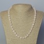 Rose Quartz Necklace, natural stone, faceted round beads, diameter 8mm+-, length 45-50cm+