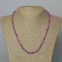 Rubellite Tourmaline Natural Stone Necklace, smooth bead, diameter 6mm+-, length 45-49cm+