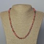 Rhodonite Natural Stone Necklace, smooth bead, diameter 6mm+-, length 45-50cm+