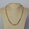 Watermelon Garnet Natural Stone Necklace, smooth bead, diameter 7mm+-, length 45-49cm+