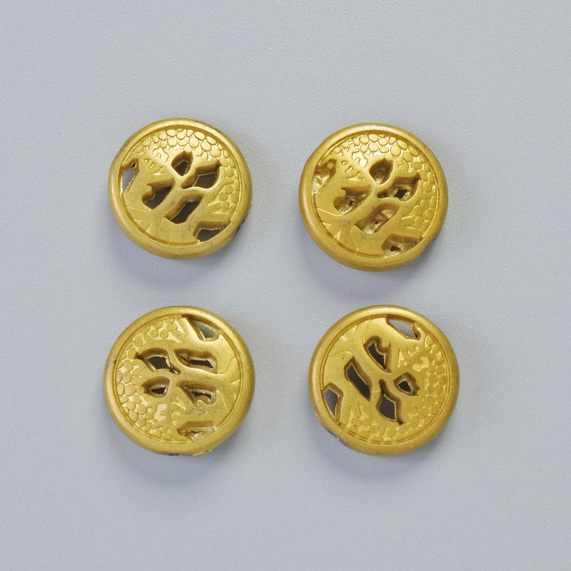 Hematite Bead Matte Gold Colour, Diameter 12x4.5mm+/- (4 pcs)