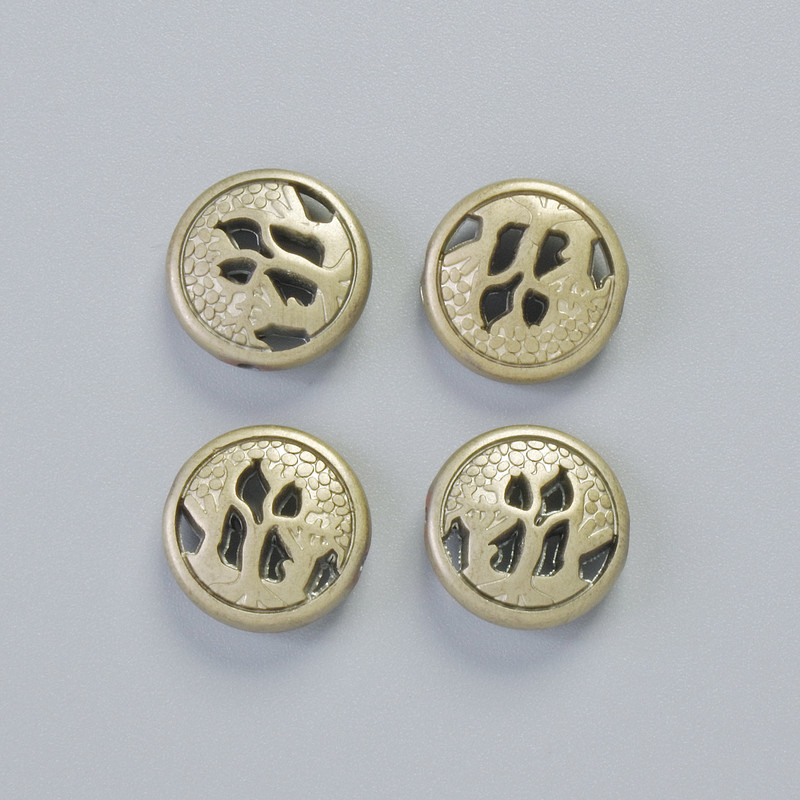 Hematite Bead Matte Light Gold Colour, Diameter 12x4.5mm+/- (4 pcs)