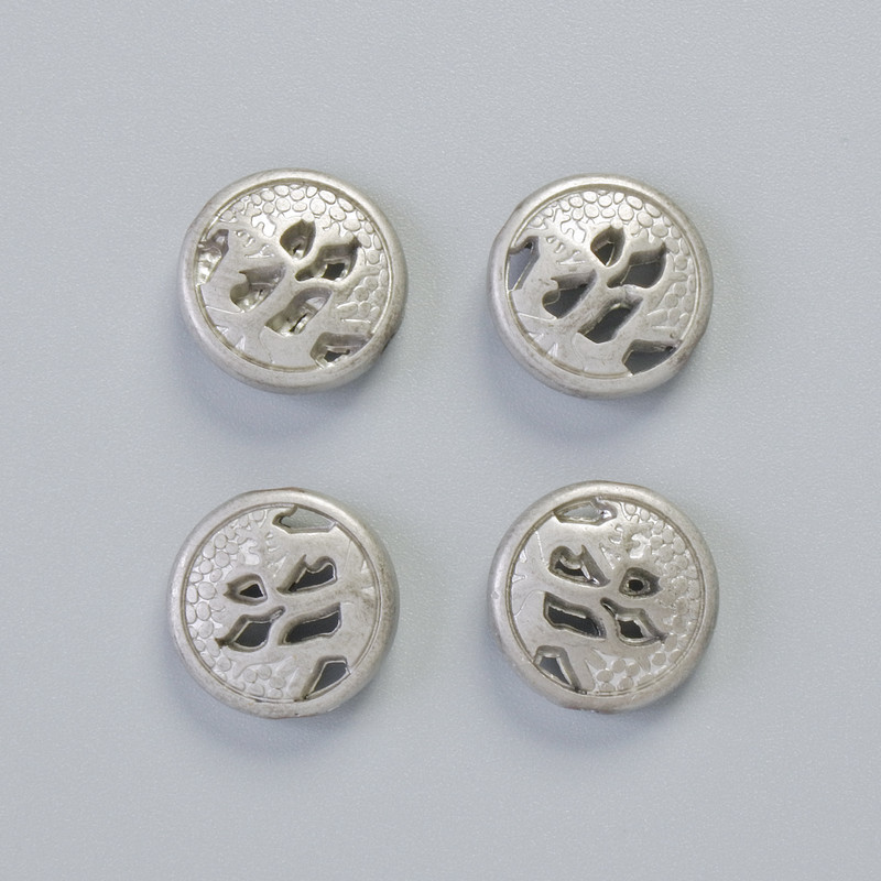 Hematite Bead Matte Silver Colour, Diameter 12x4.5mm+/- (4 pcs)