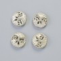 Hematite Bead "Tree" Matte Silver Colour, Diameter 12.5x4.5mm+/- (4 pcs)