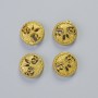 Hematite Bead "Tree" Matte Gold Colour, Diameter 12.5x4.5mm+/- (4 pcs)