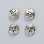 Hematite Bead "Tree" Silver Colour, Diameter 12.5x4.5mm+/- (4 pcs)